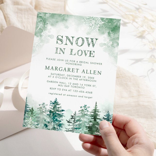 Snow in Love Snowflake Bridal Shower Invitation (Creator Uploaded)