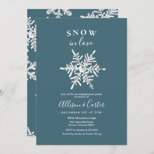 Snow in Love Snowflake Engagement Invitation