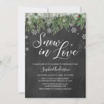 Snow In Love Snowflake Winter Bridal Shower Invitation by VAIE_studio at Zazzle