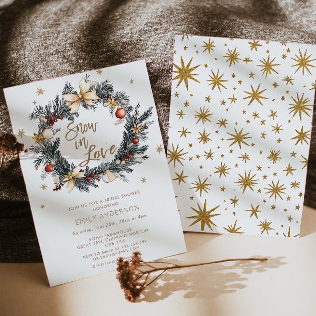Snow In Love Snowflakes Bridal Shower  Invitation (Creator Uploaded)