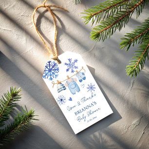 Snow in love snowflakes winter baby shower favor gift tags