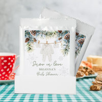 Snow in love snowflakes winter baby shower favors