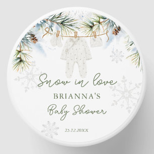 Snow in love snowflakes winter baby shower mini candle favors