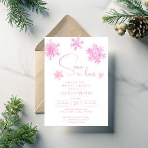 Snow in love snowflakes winter bridal shower invitation