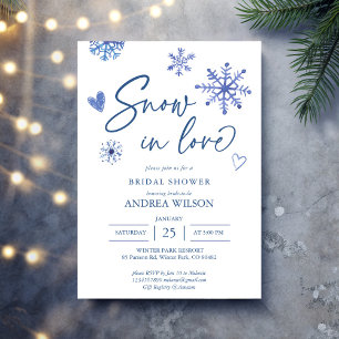 Snow in love snowflakes winter bridal shower invitation