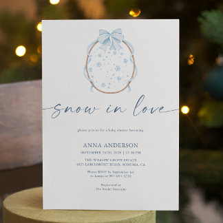 Snow in love snowflakes winter bridal shower invitation