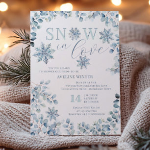 Snow in Love theme Winter Bridal Shower Invitation