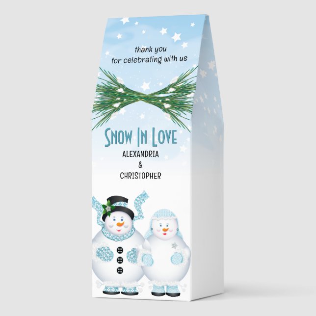 Snow in Love Wedding Coffee Favors (Back)