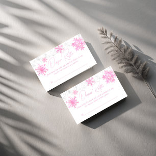 Snow in love winter baby shower diaper raffle enclosure card