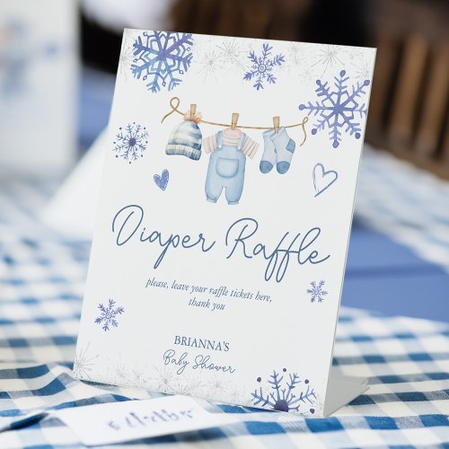 Snow in love winter baby shower diaper raffle