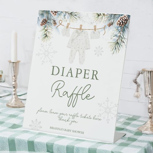 Snow in love winter baby shower diaper raffle