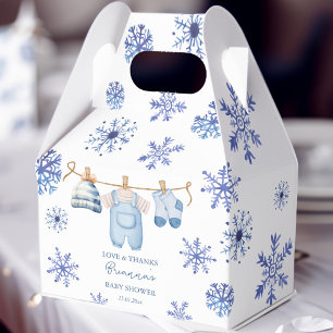 Snow in love winter baby shower monogrammed favor boxes