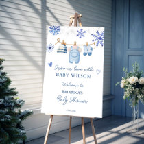 Snow in love winter baby shower welcome sign