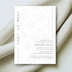 Snow In Love Winter Boho Budget Bridal Shower Invitation