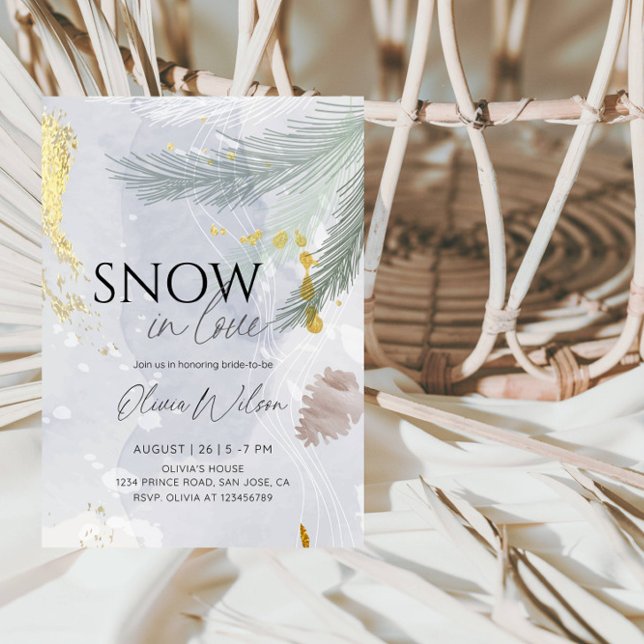 Snow in Love Winter Bridal Shower - Elegant Frost  Invitation (Creator Uploaded)