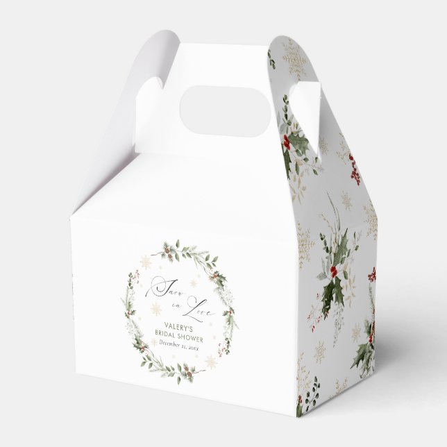 Snow in Love Winter Bridal Shower Favor Boxes (Front Side)