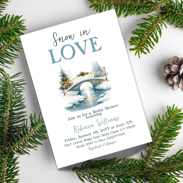 Snow in Love Winter Bridal Shower Invitation (Creator Uploaded)