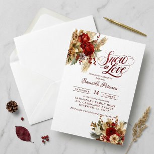 Snow in love winter bridal shower invitation