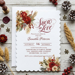 Snow in love winter bridal shower invitation