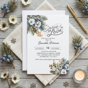 Snow in love winter bridal shower invitation