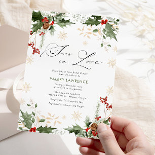 Snow in Love Winter Bridal Shower Invitation