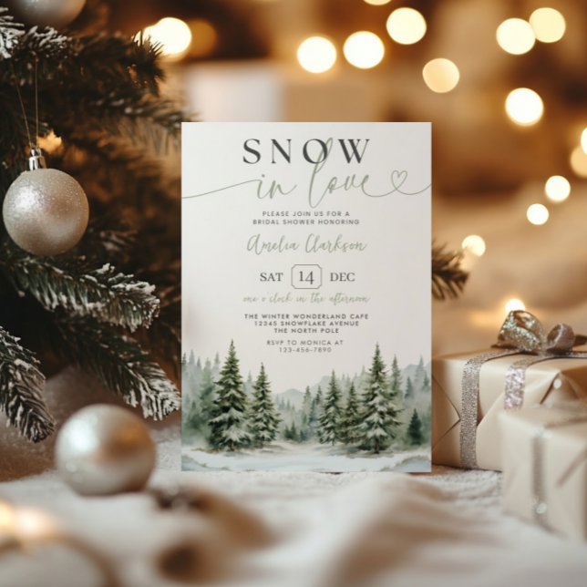 Snow in Love Winter Bridal Shower Invite (Creator Uploaded)