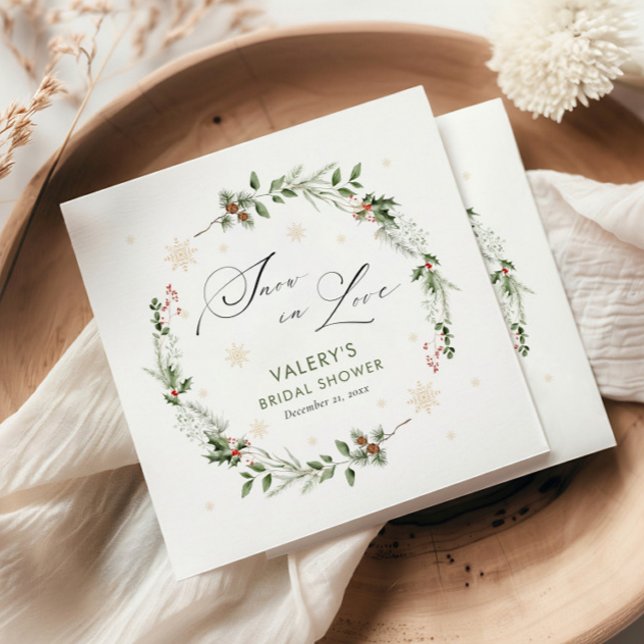 Snow in Love Winter Bridal Shower Napkins (Creator Uploaded)