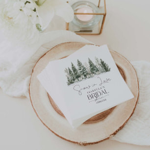 Snow In Love Winter Bridal Shower Napkins