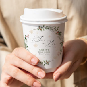 Snow in Love Winter Bridal Shower Paper Cups