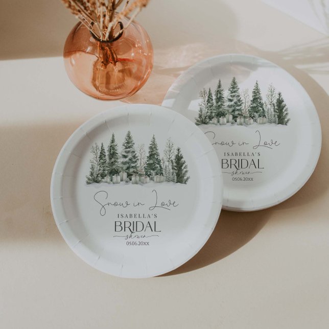 Snow In Love Winter Bridal Shower  Paper Plates (Creator Uploaded)