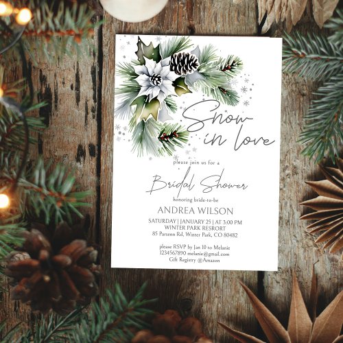 Snow in love winter bridal shower template