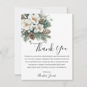 Snow In Love Winter Bridal Shower Thank You Card
