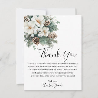 Snow In Love Winter Bridal Shower Thank You Card