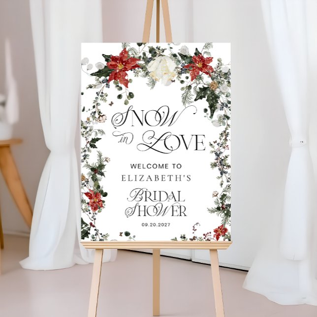 Snow In Love Winter Bridal Shower Welcome Foam Board (Creator Uploaded)
