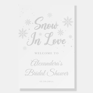 Snow in Love Winter Bridal Shower Welcome Foam Board