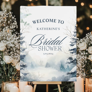 Snow in Love winter Bridal Shower welcome sign