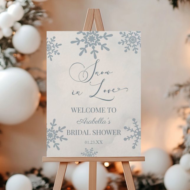Snow In Love Winter Bridal Shower Welcome Sign (Creator Uploaded)