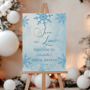 Snow In Love Winter Bridal Shower Welcome Sign