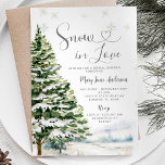 Snow in Love Winter Evergreen Bridal Shower Invitation<br><div class="desc">Winter Snow in Love Pine Tree Snowflake Bridal Shower Invitation</div>