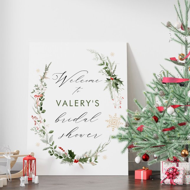  Snow in Love Winter Floral Bridal Shower Sign (Creator Uploaded)