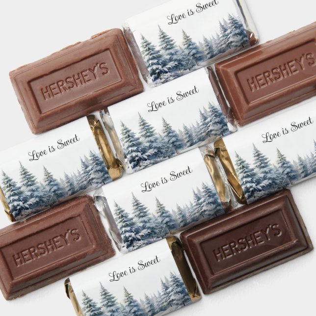 Snow in Love winter pine forest Bridal Shower Hershey's Miniatures (Assorted)