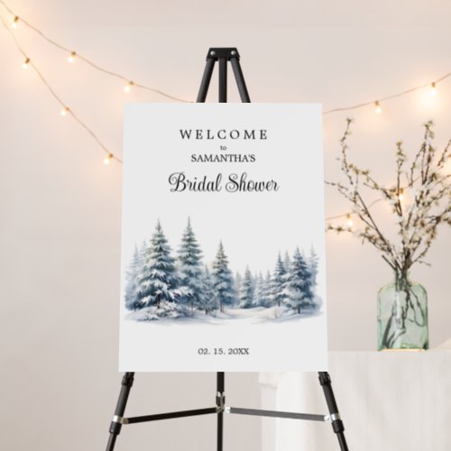 Snow in Love winter pine forest Welcome Sign