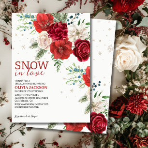 Snow in Love Winter Rustic Snowflake Bridal shower Invitation