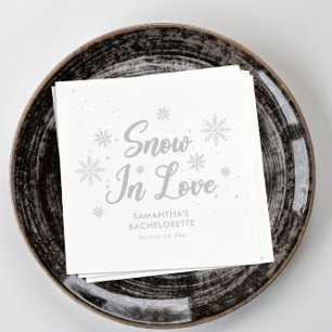 Snow in love Winter Ski Bachelorette Napkins