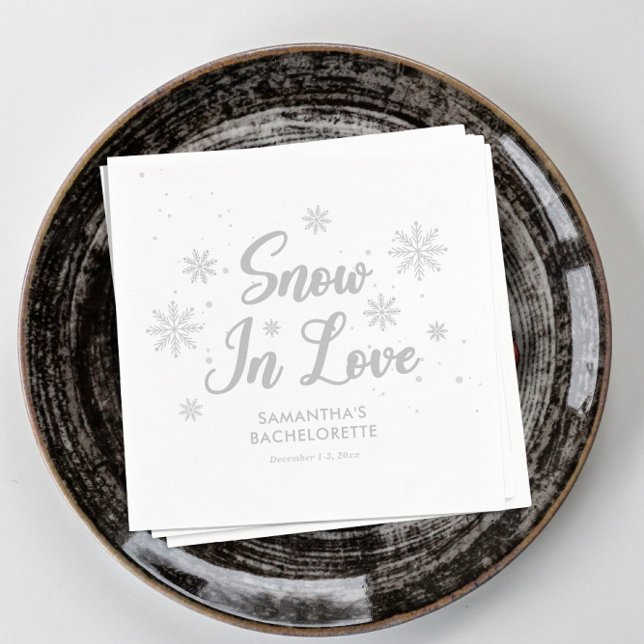 Snow in love Winter Ski Bachelorette  Napkins (Creator Uploaded)