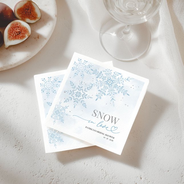 Snow in Love Winter Snowflake Bridal Shower  Napkins (Creator Uploaded)