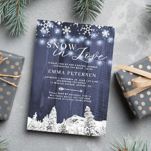 Snow in love winter snowflakes bridal shower invitation