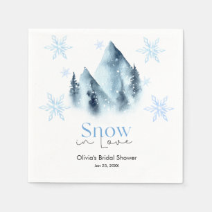 Snow in Love Winter Snowflakes Bridal Shower Napkins
