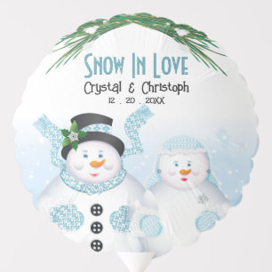 Snow In Love Winter Wedding Balloon