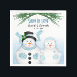 Snow In Love Winter Wedding Napkins<br><div class="desc">Mr. and Mrs. Snowmen dressed for a Winter Wedding.</div>